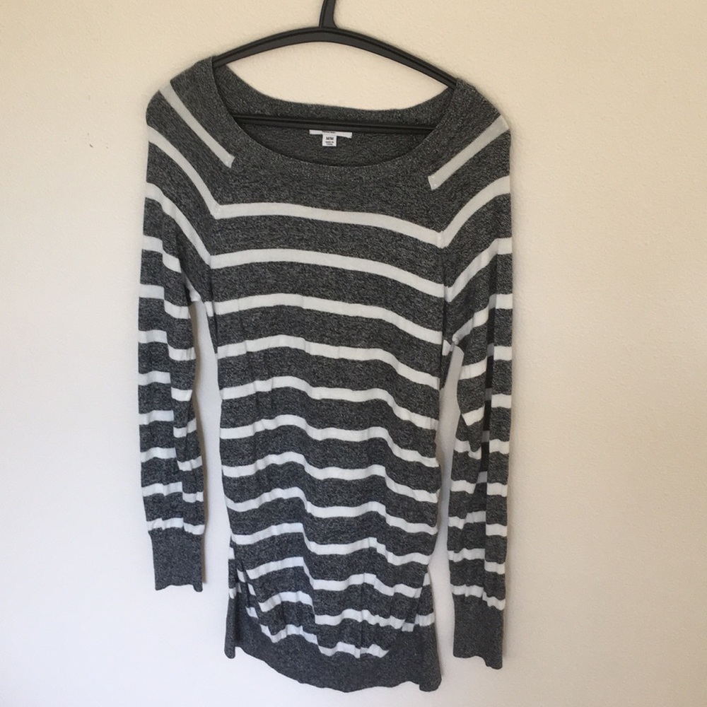 Grey/white stripe tunic